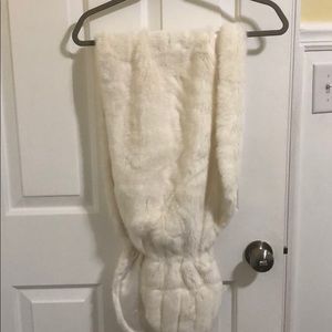 White Fux Fur Shawl